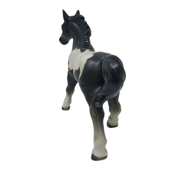 Vintage Porcelain Black White Appaloosa Horse Figurine Small Japan Olimco Pony - Picture 6 of 10